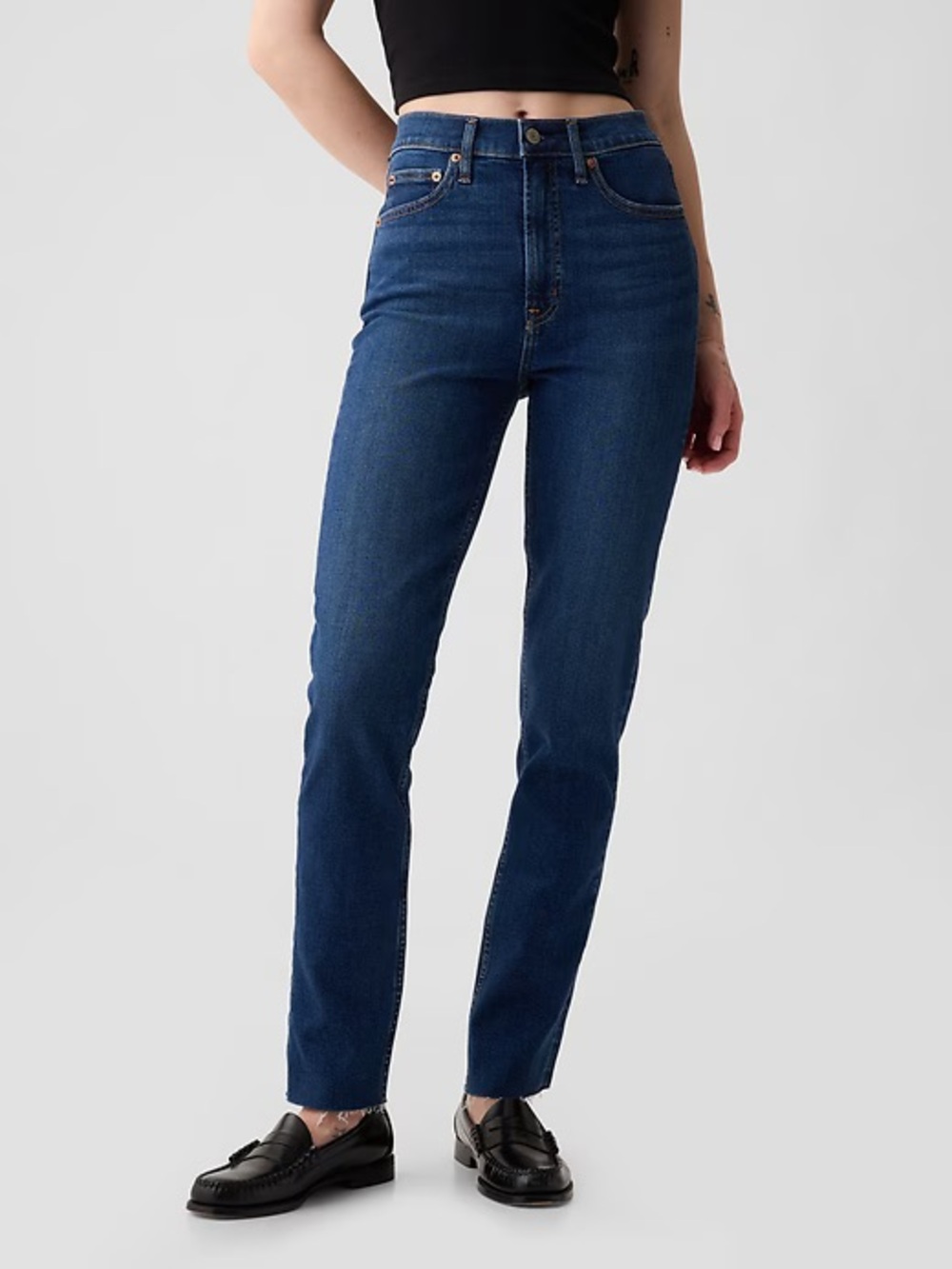 GAP High-Rise Vintage Slim Jeans (Medium Blue Wash)